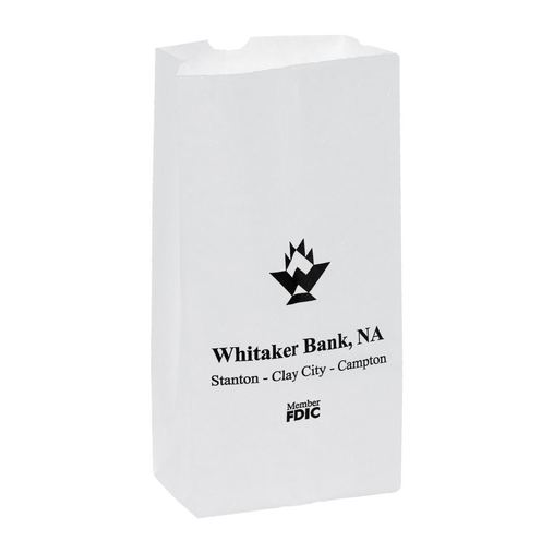 Custom Printed White Kraft Paper Popcorn Bag (Size 2 Lb.) - Flexo Ink - 6G2W-FI